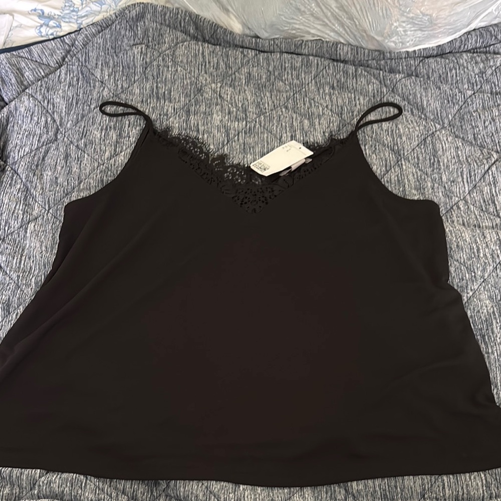 Elegant Black Lace Trim Camisole